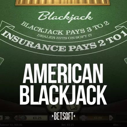 American Blackjack slot visual from Betsoft Gaming available on spinsofglorycasino.at