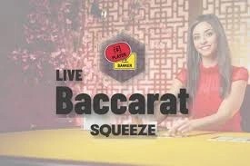 Baccarat Squeeze logo by Evolution SpinsofGlory Casino