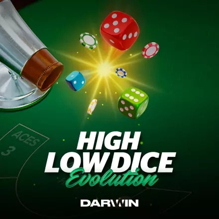 High Low Dice Evolution by Darwin Gaming, showcased at spinsofglorycasino.at – game logo