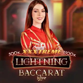 Live Dealer logo of Lightning Baccarat from Evolution at SpinsofGlory Casino